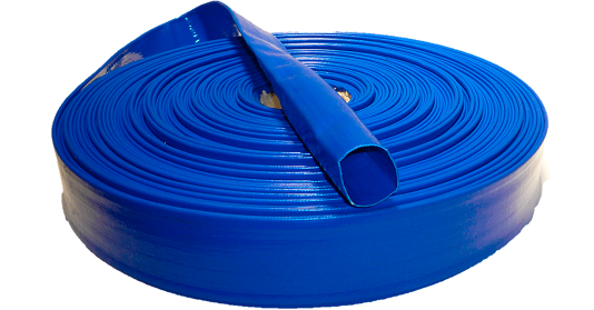 Blue flat rollable water hose (pvc) | Blue flat rollable water hose (pvc) is designed for fluid transfer in the food and beverage industry