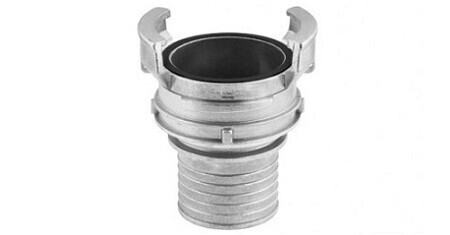 Guillemin coupling with locking ring and ribbed hose tail with collar (Stainless steel) | Guillemin coupling with locking ring and ribbed hose tail with collar (Stainless steel) is designed for fluid transfer in the food and beverage industry